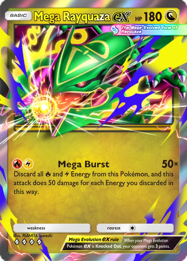 Mega Rayquaza ex, Ruler of the Skies #120, Basic Dragon Pokémon, illustrated by PLANETA Igarashi
