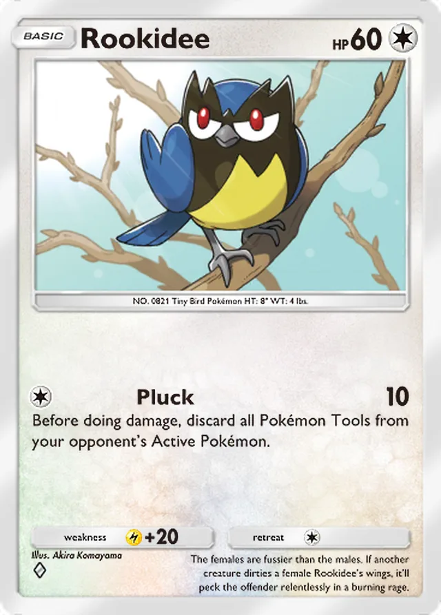 Rookidee, Pulsing Aura #145, Basic Colorless Pokémon, illustrated by Akira Komayama