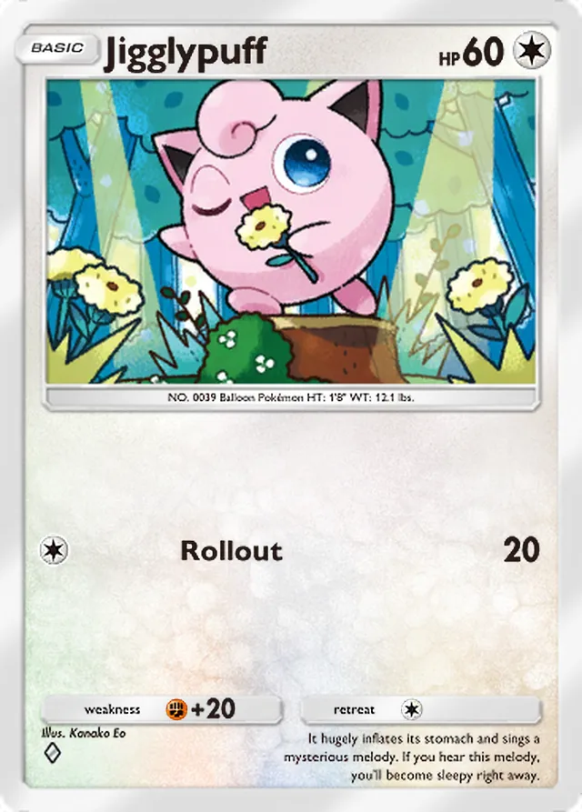 Jigglypuff, Shining Revelry #060, Basic Colorless Pokémon, illustrated by Kanako Eo