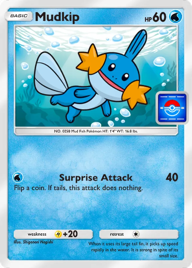 Mudkip, Promo-B #026, Basic Water Pokémon, illustrated by Shigenori Negishi