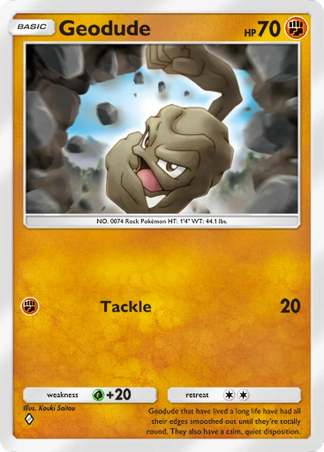 Geodude, Genetic Apex #147, Basic Fighting Pokémon, illustrated by Kouki Saitou