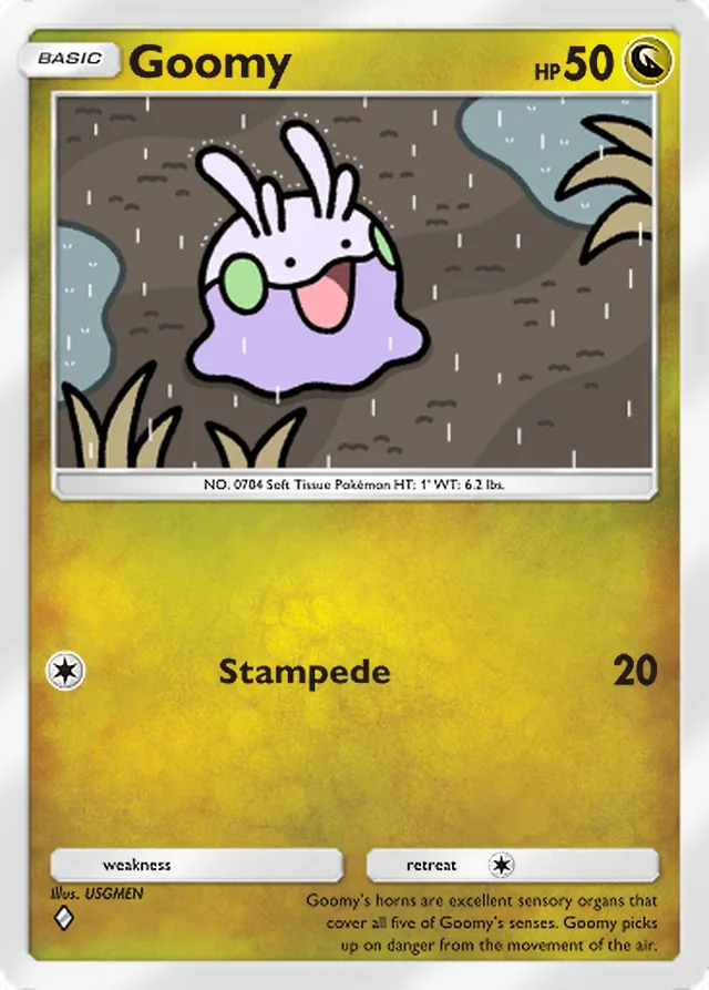 Goomy, Everyday Wonders #048, Basic Dragon Pokémon, illustrated by USGMEN