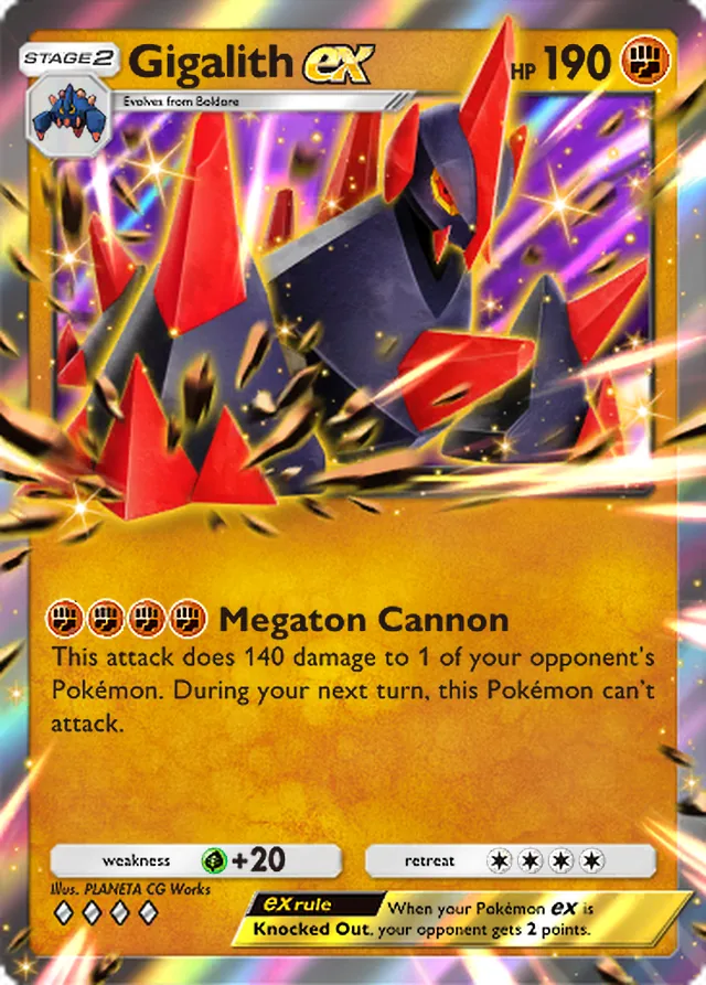 Gigalith ex, Fantastical Parade #087, Stage 2 Fighting Pokémon, illustrated by PLANETA CG Works