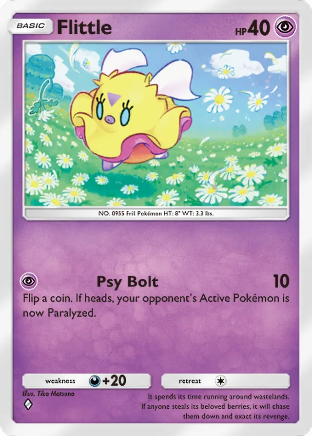 Flittle, Paradox Drive #021, Basic Psychic Pokémon, illustrated by Tika Matsuno