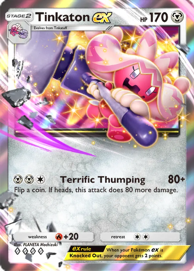 Tinkaton ex, Shining Revelry #054, Stage 2 Metal Pokémon, illustrated by PLANETA Mochizuki