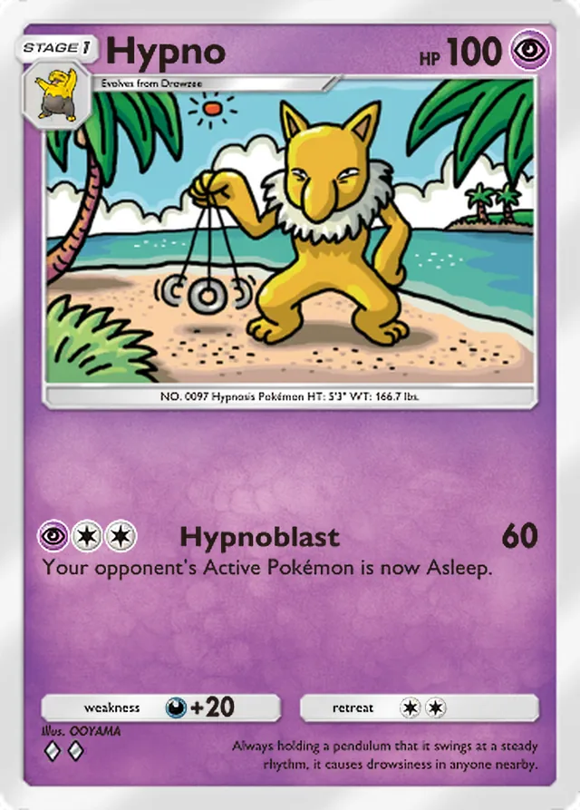 Hypno, Mega Shine #029, Stage 1 Psychic Pokémon, illustrated by OOYAMA
