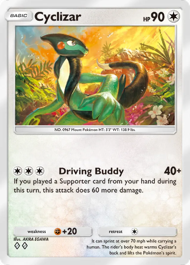 Cyclizar, Paldean Wonders #084, Basic Colorless Pokémon, illustrated by AKIRA EGAWA