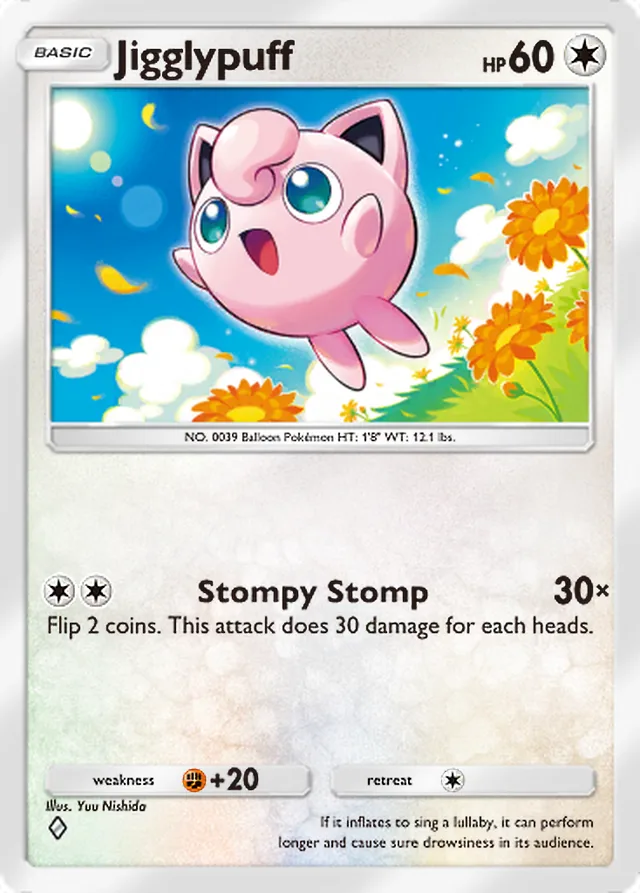 Jigglypuff, Everyday Wonders #051, Basic Colorless Pokémon, illustrated by Yuu Nishida