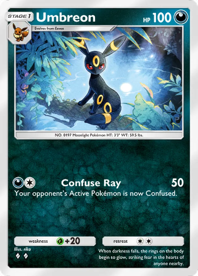Umbreon, Paradox Drive #037, Stage 1 Darkness Pokémon, illustrated by rika