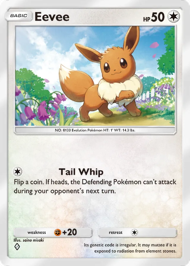 Eevee, Paradox Drive #056, Basic Colorless Pokémon, illustrated by saino misaki
