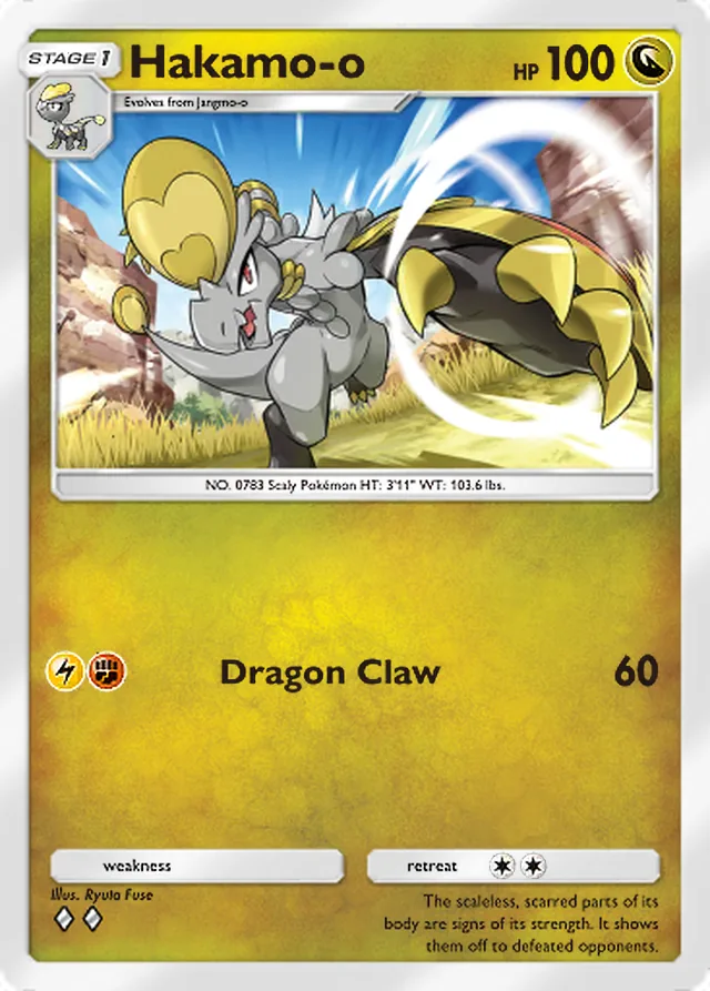 Hakamo-o, Celestial Guardians #126, Stage 1 Dragon Pokémon, illustrated by Ryuta Fuse