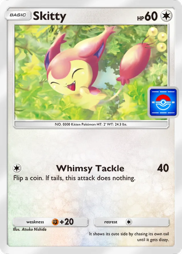 Skitty, Promo-B #084, Basic Colorless Pokémon, illustrated by Atsuko Nishida