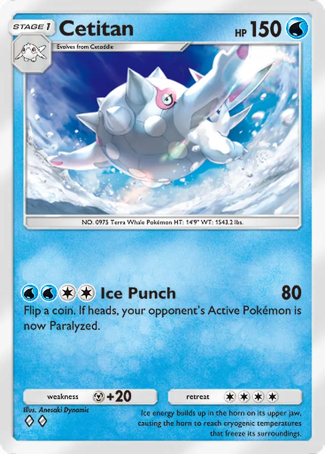 Cetitan, Paldean Wonders #030, Stage 1 Water Pokémon, illustrated by Anesaki Dynamic