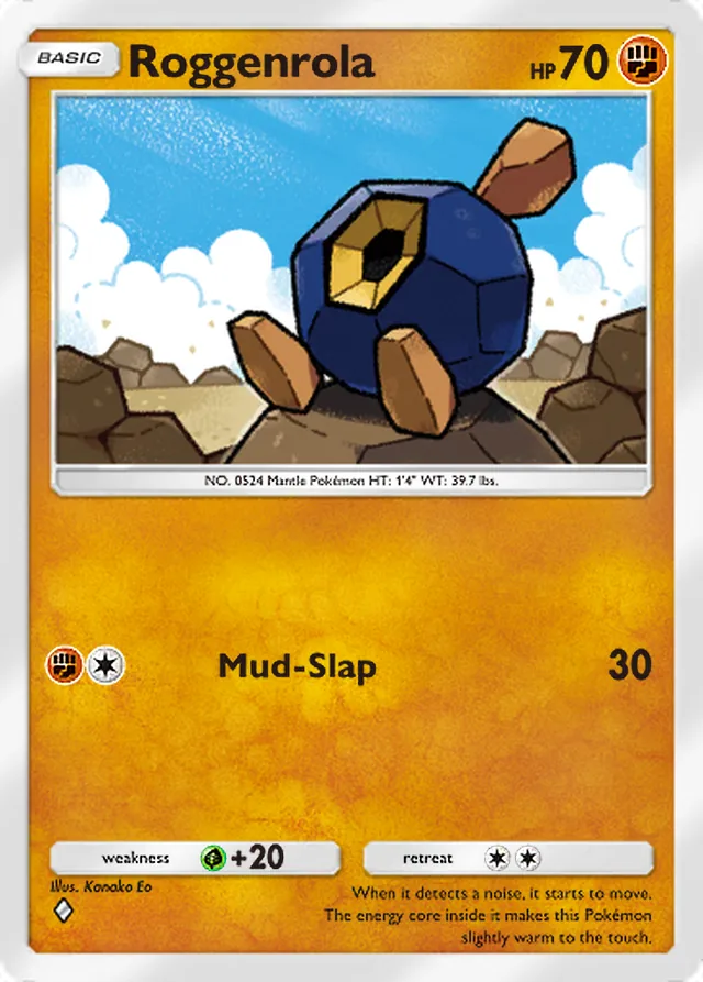 Roggenrola, Fantastical Parade #085, Basic Fighting Pokémon, illustrated by Kanako Eo