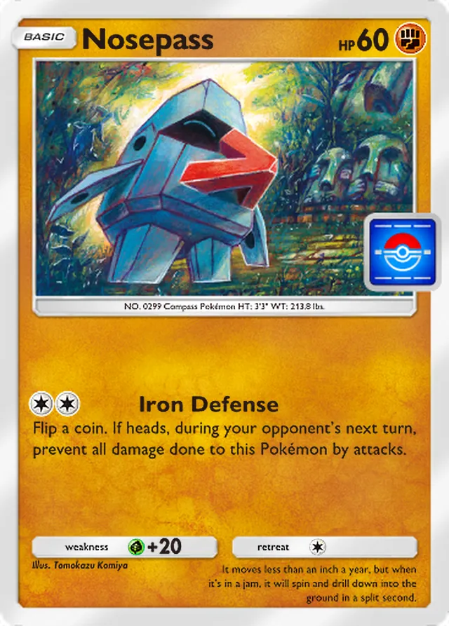 Nosepass, Promo-A #045, Basic Fighting Pokémon, illustrated by Tomokazu Komiya