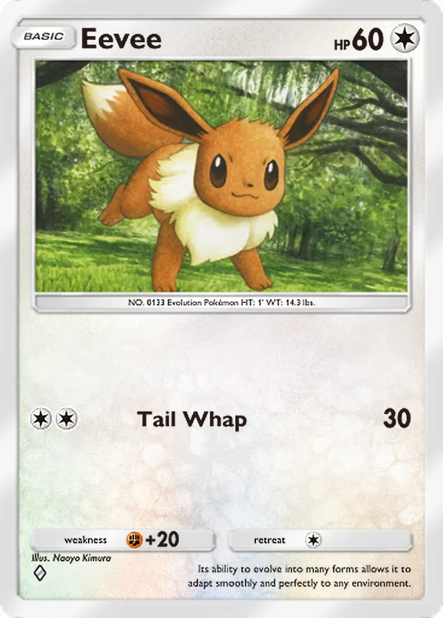 Eevee, Triumphant Light #062, Basic Colorless Pokémon, illustrated by Naoyo Kimura