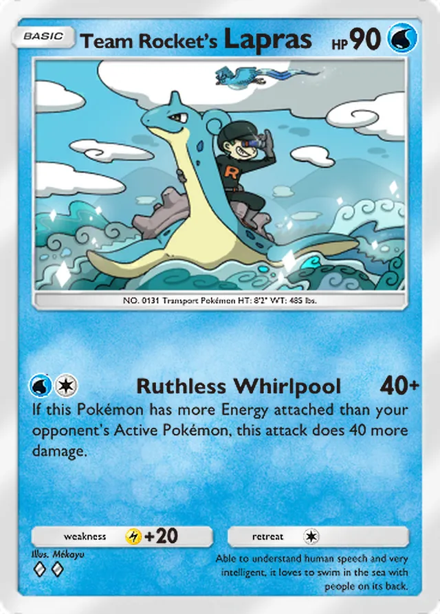 Team Rocket’s Lapras, Team Rocket’s Ambition #013, Basic Water Pokémon, illustrated by Mékayu