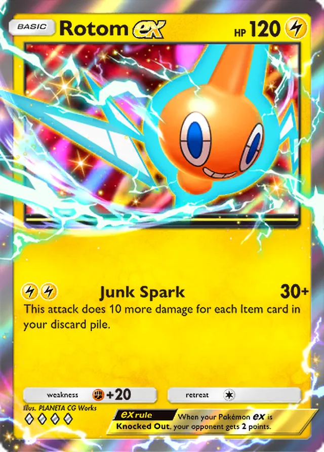 Rotom ex, Ruler of the Skies #055, Basic Lightning Pokémon, illustrated by PLANETA CG Works