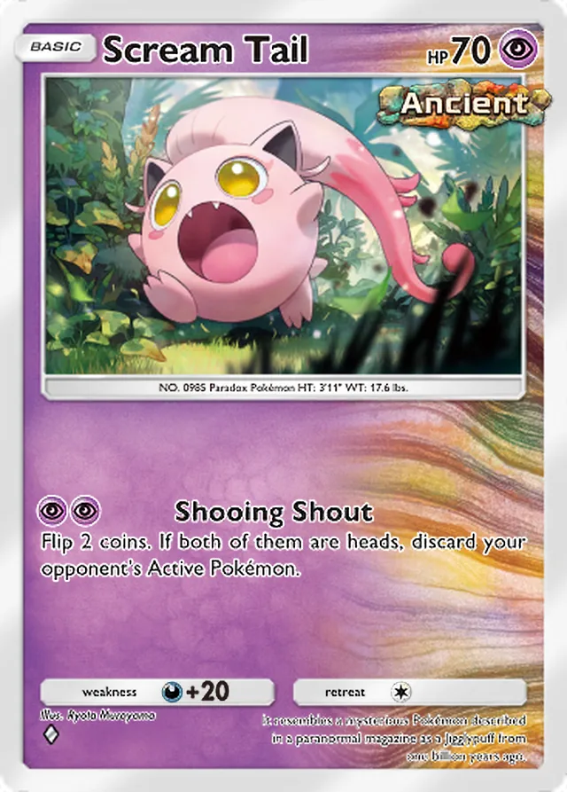 Scream Tail, Paradox Drive #025, Basic Psychic Pokémon, illustrated by Ryota Murayama
