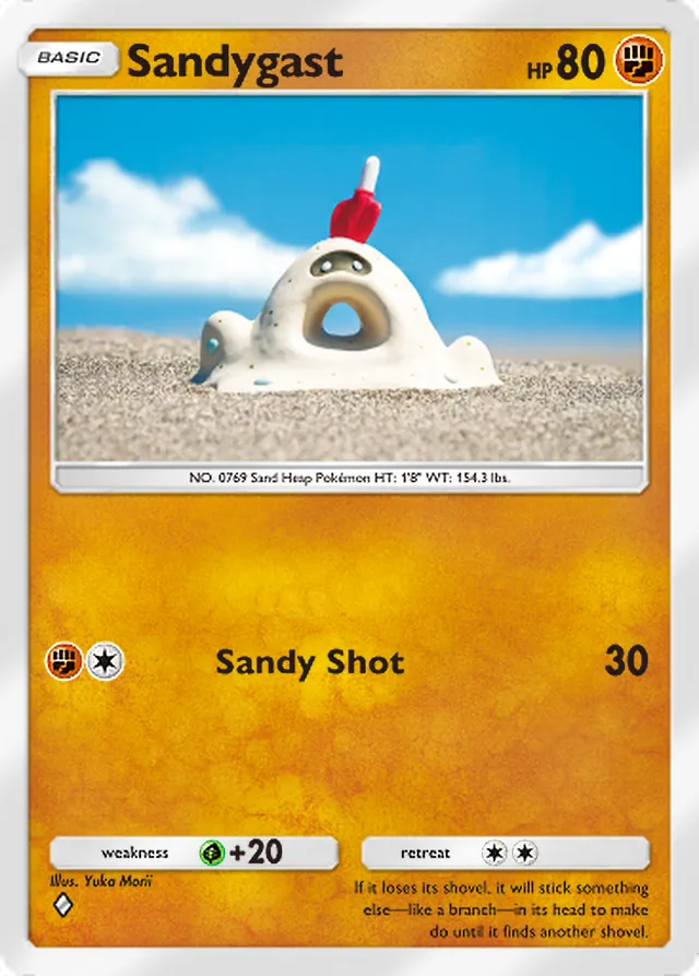 Sandygast, Extradimensional Crisis #035, Basic Fighting Pokémon, illustrated by Yuka Morii