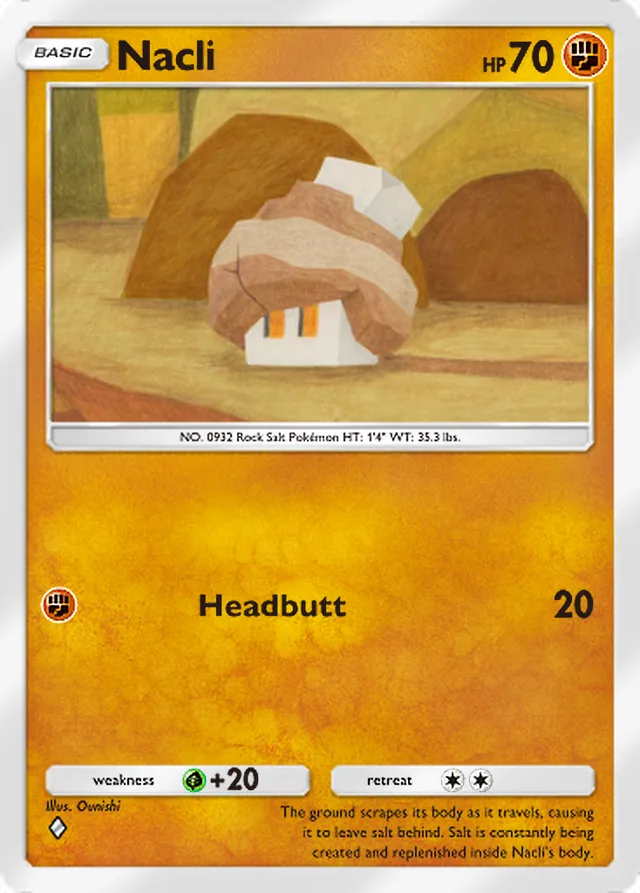 Nacli, Paradox Drive #031, Basic Fighting Pokémon, illustrated by Ounishi