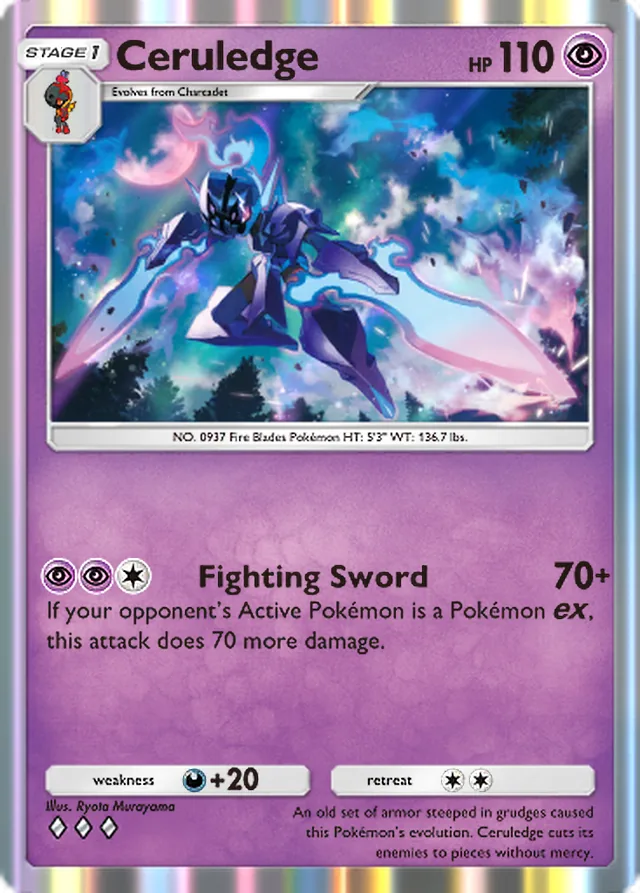 Ceruledge, Paldean Wonders #048, Stage 1 Psychic Pokémon, illustrated by Ryota Murayama