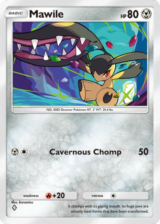 Mawile, Fantastical Parade #112, Basic Metal Pokémon, illustrated by kurumitsu