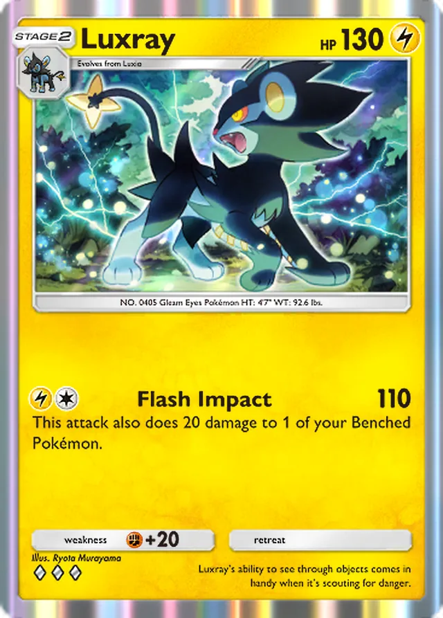Luxray, Mega Rising #088, Stage 2 Lightning Pokémon, illustrated by Ryota Murayama