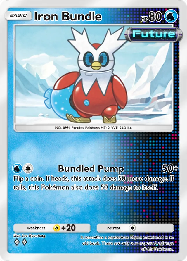 Iron Bundle, Everyday Wonders #020, Basic Water Pokémon, illustrated by Lee HyunJung