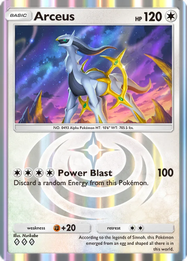 Arceus, Triumphant Light #070, Basic Colorless Pokémon, illustrated by Nurikabe