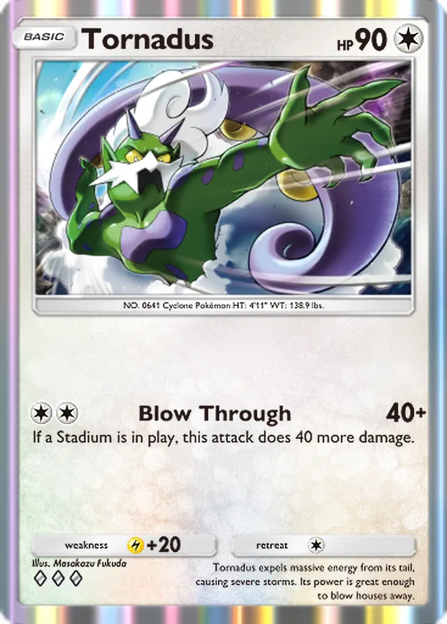 Tornadus, Fantastical Parade #138, Basic Colorless Pokémon, illustrated by Masakazu Fukuda
