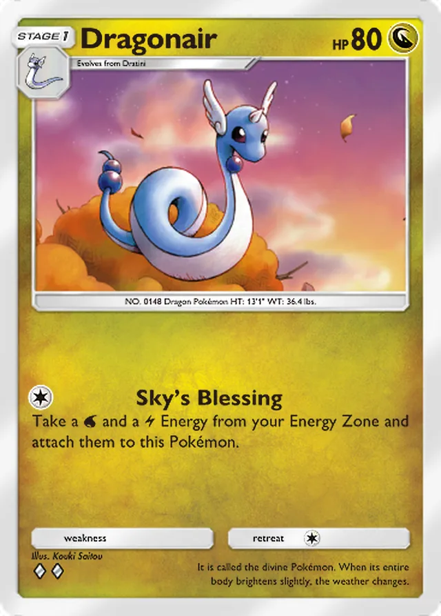 Dragonair, Mega Shine #052, Stage 1 Dragon Pokémon, illustrated by Kouki Saitou