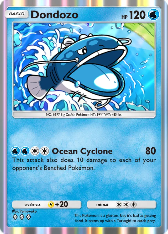 Dondozo, Shining Revelry #020, Basic Water Pokémon, illustrated by Tomowaka