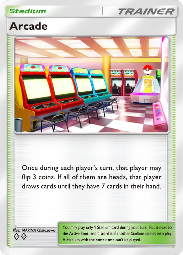 Arcade, Team Rocket’s Ambition #072, Trainer card, illustrated by MARINA Chikazawa