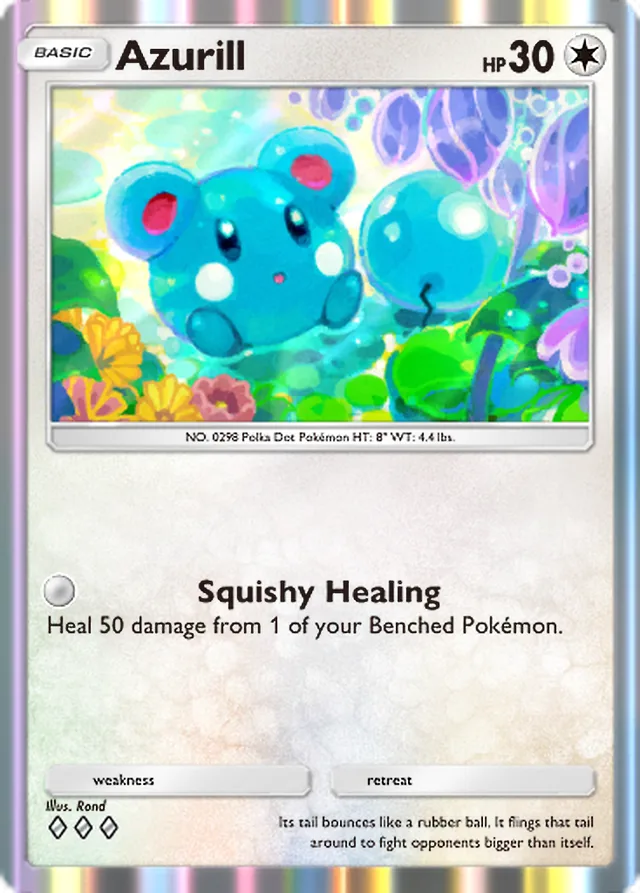 Azurill, Secluded Springs #063, Basic Colorless Pokémon, illustrated by Rond