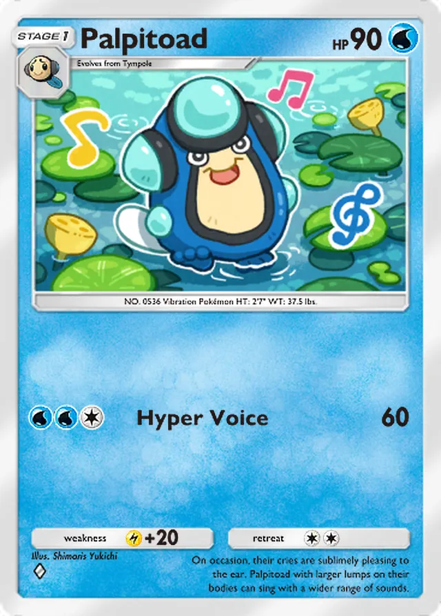 Palpitoad, Mega Rising #064, Stage 1 Water Pokémon, illustrated by Shimaris Yukichi
