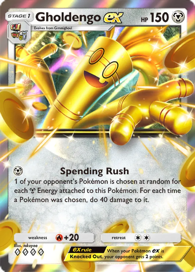 Gholdengo ex, Paldean Wonders #078, Stage 1 Metal Pokémon, illustrated by takuyoa