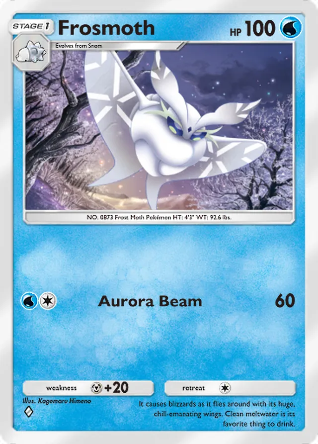 Frosmoth, Paradox Drive #012, Stage 1 Water Pokémon, illustrated by Kagemaru Himeno