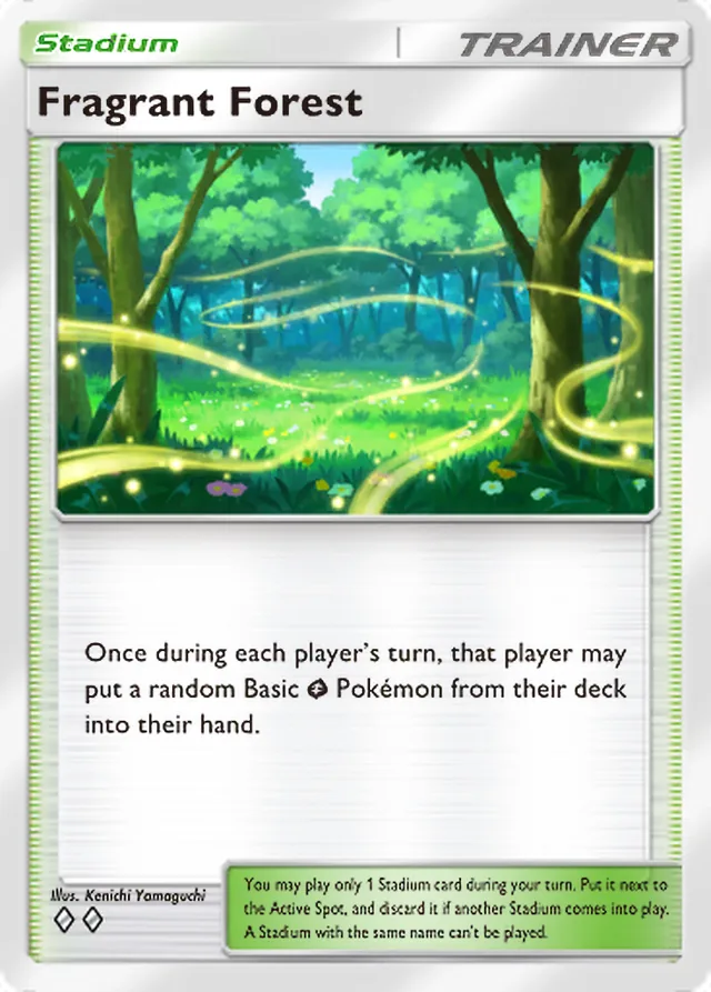 Fragrant Forest, Pulsing Aura #153, Trainer card, illustrated by Kenichi Yamaguchi