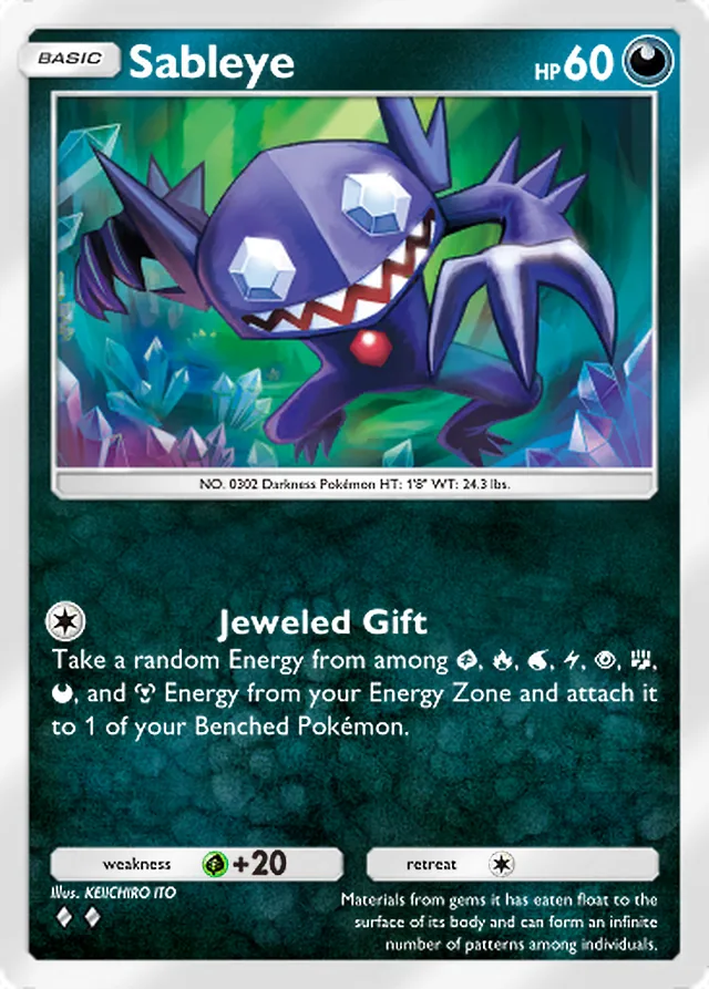Sableye, Paradox Drive #040, Basic Darkness Pokémon, illustrated by KEIICHIRO ITO