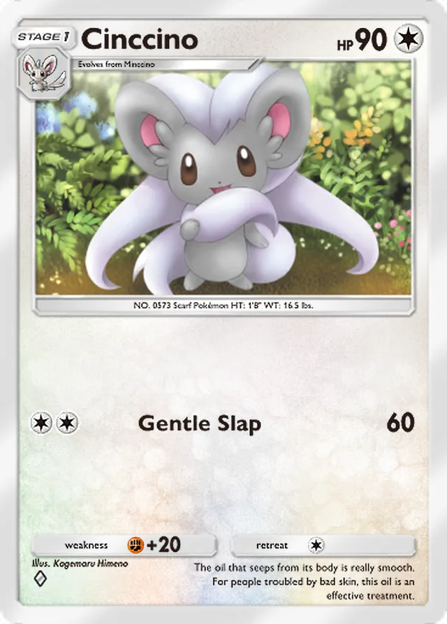 Cinccino, Mega Shine #063, Stage 1 Colorless Pokémon, illustrated by Kagemaru Himeno