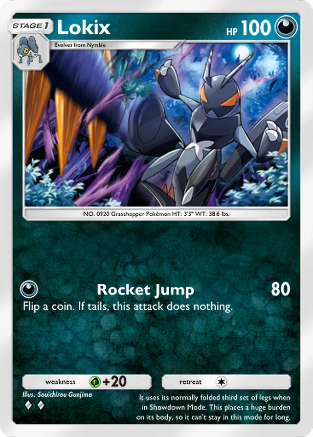 Lokix, Paldean Wonders #066, Stage 1 Darkness Pokémon, illustrated by Souichirou Gunjima