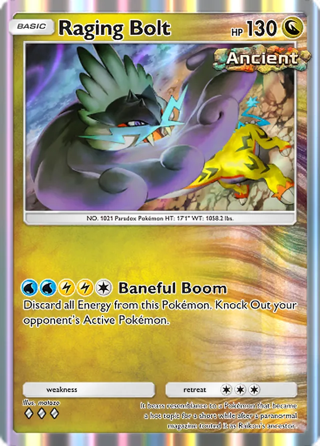 Raging Bolt, Paradox Drive #055, Basic Dragon Pokémon, illustrated by matazo