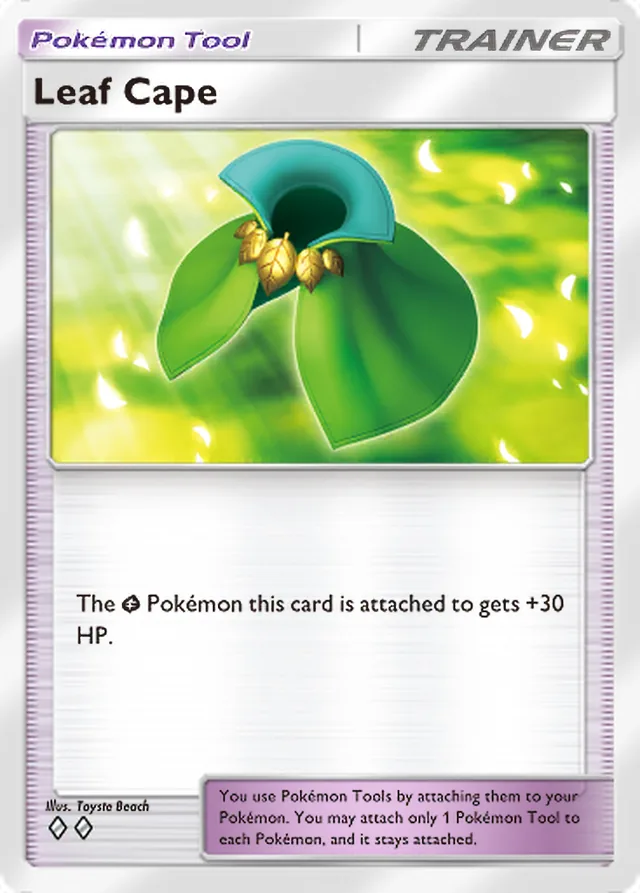 Leaf Cape, Celestial Guardians #147, Trainer card, illustrated by Toyste Beach