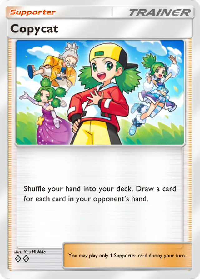 Copycat, Mega Rising #225, Trainer card, illustrated by Yuu Nishida