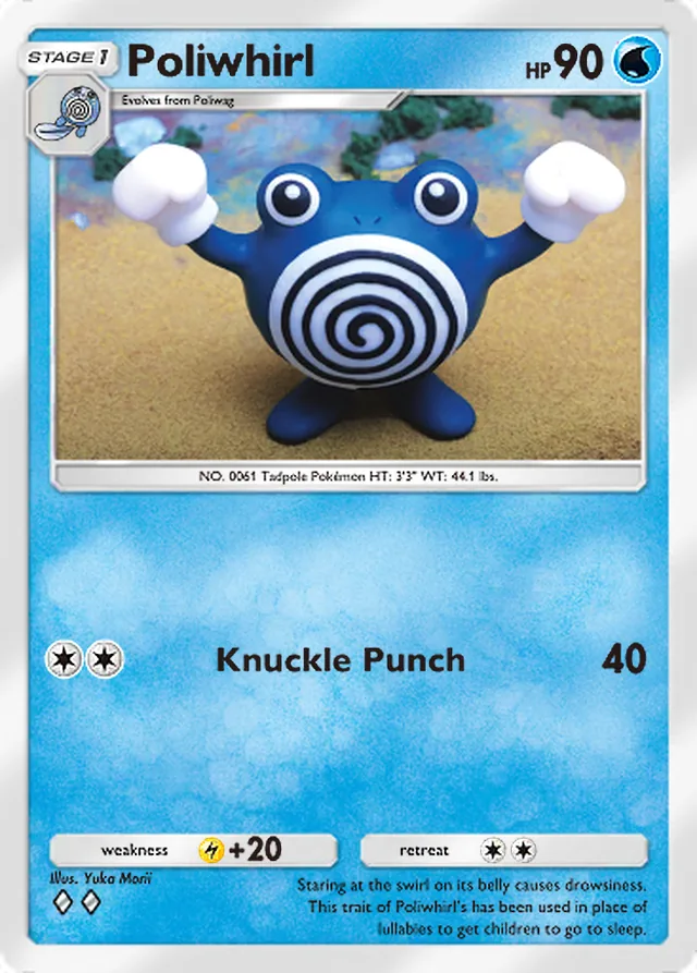 Poliwhirl, Genetic Apex #060, Stage 1 Water Pokémon, illustrated by Yuka Morii