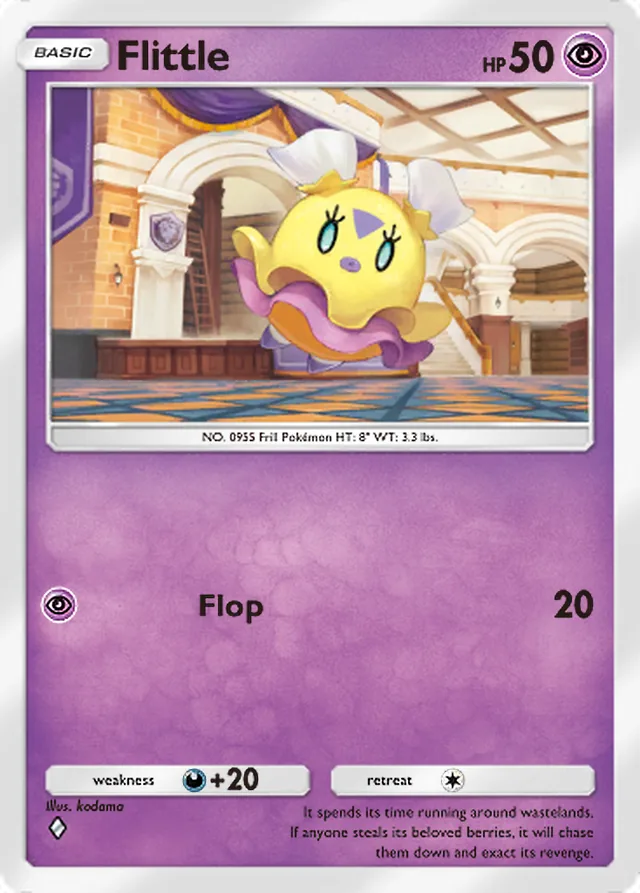 Flittle, Paldean Wonders #050, Basic Psychic Pokémon, illustrated by kodama