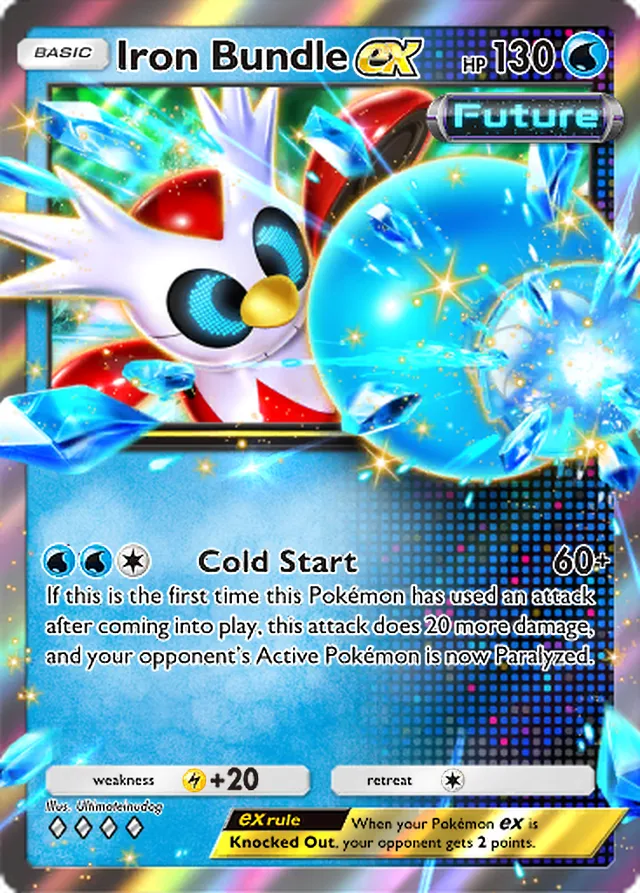 Iron Bundle ex, Paradox Drive #013, Basic Water Pokémon, illustrated by Ultimateinudog