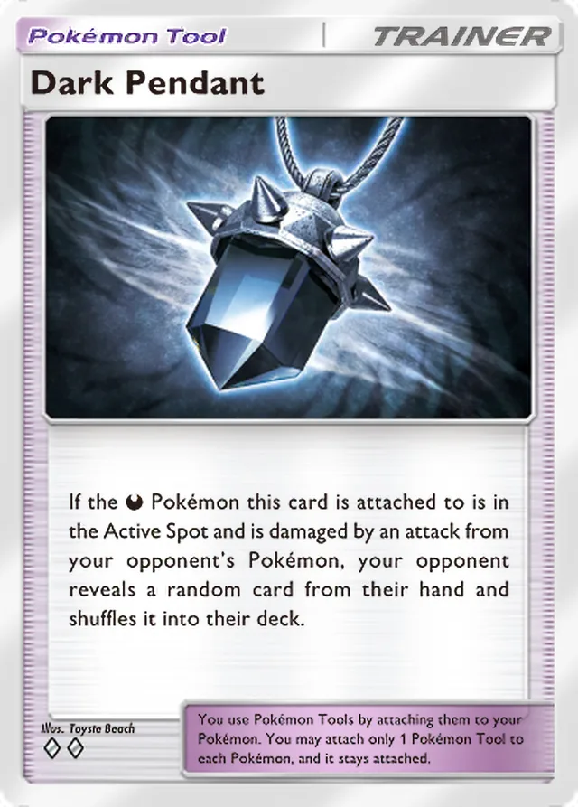 Dark Pendant, Wisdom of Sea and Sky #154, Trainer card, illustrated by Toyste Beach
